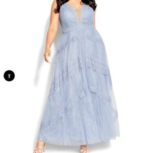 CITY CHIC Divine Whimsy Maxi Dress - whisper blue